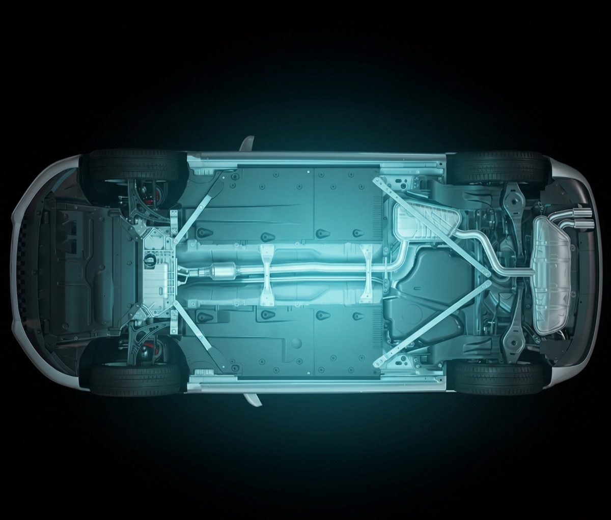 Car underbody visualised by the Pulsar.ai scan
